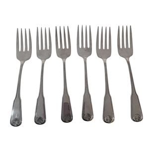 Oneida WM Rodgers Deluxe Colonial Mood Stainless Flatware Salad Forks Set Of 6